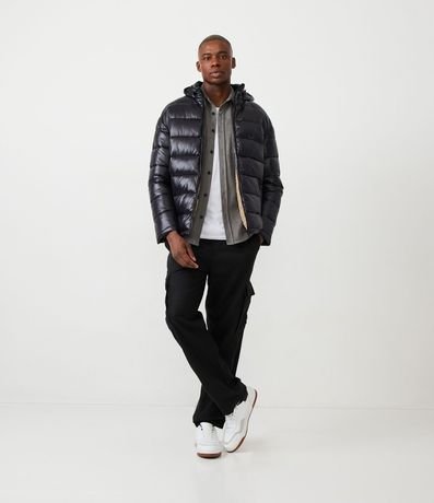 Campera Puffer en Poliamida con Gajos y Forro de Sherpa 2