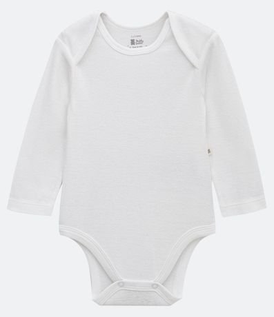 Kit 02 Bodies Infantiles en Rib con Manga Larga - Talle RN a 24 meses 2