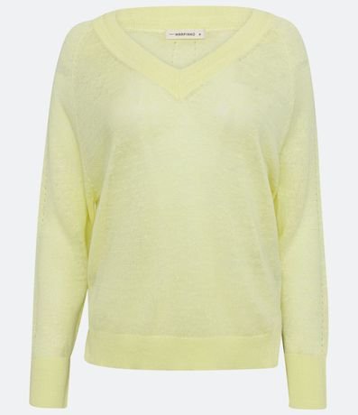 Blusa Ligera en Punto en Lino con Escote V 2