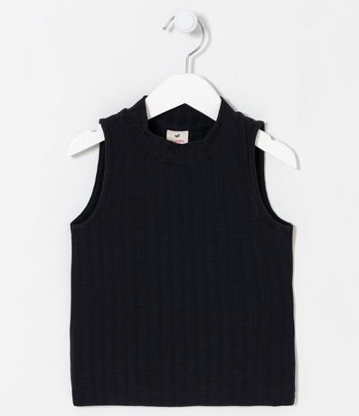 Blusa Musculosa Cropped Infantil con Textura Acanalada - Talle 5 a 14 años