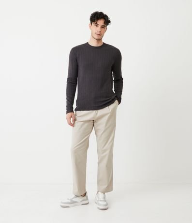 Suéter en Viscosa con Textura en Rayas Verticales 2