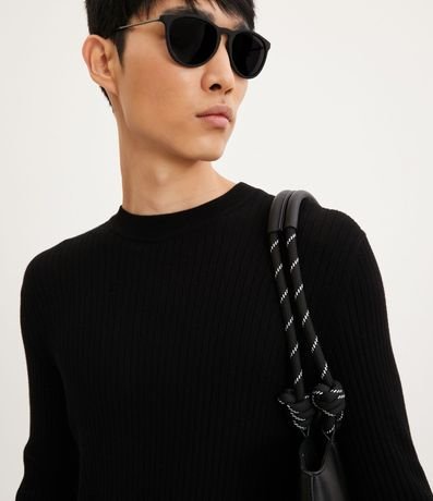 Suéter Slim en Punto con Textura Acanalada 4