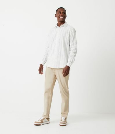 Camisa Comfort en Algodón Texturizado con Rayas 2