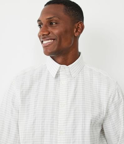Camisa Comfort en Algodón Texturizado con Rayas 4