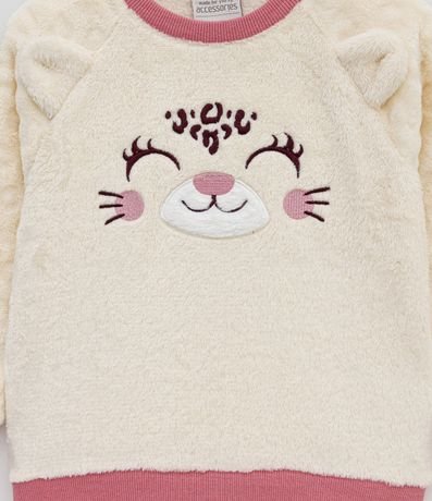 Pijama Largo Infantil en Fleece con Bordado Carita de Jaguar - Talle 1 a 4 años 2