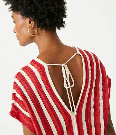 Blusa de Punto Rayada con Escote V 5
