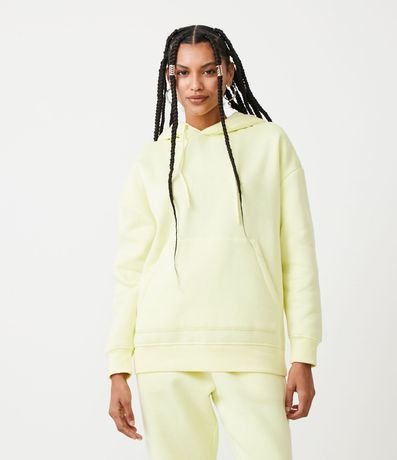 Buzo Alargado Cerrado Básico en Algodón con Capucha y Bolsillo Canguro Comfy