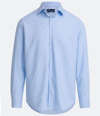 Camisa Regular en Microfibra con Cuello Inglés y Manga Larga 7