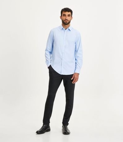 Camisa Regular en Microfibra con Cuello Inglés y Manga Larga 2
