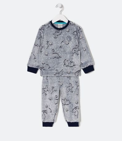 Pijama Largo Infantil en Fleece con Estampado Constelación Brilla en la Oscuridad - Talle 2 a 10 años 1