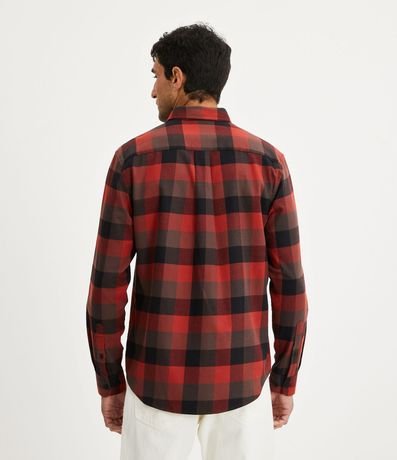 Camisa Comfort en Algodón con Estampado de Cuadros y Mangas Largas 4