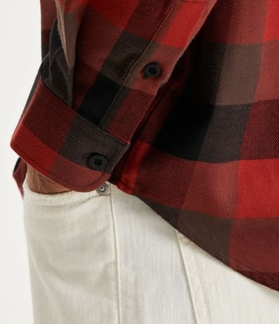 Camisa Comfort en Algodón con Estampado de Cuadros y Mangas Largas 7
