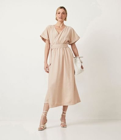 Vestido Largo en Sastrería con Escote V y Cruzado 1