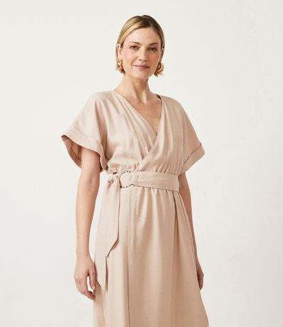 Vestido Largo en Sastrería con Escote V y Cruzado 2