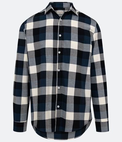 Camisa Comfort en Algodón con Estampado de Cuadros y Mangas Largas 7