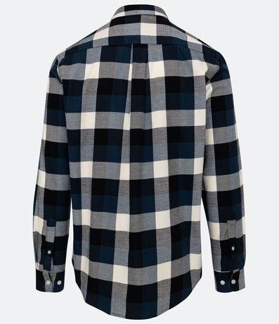 Camisa Comfort en Algodón con Estampado de Cuadros y Mangas Largas 8