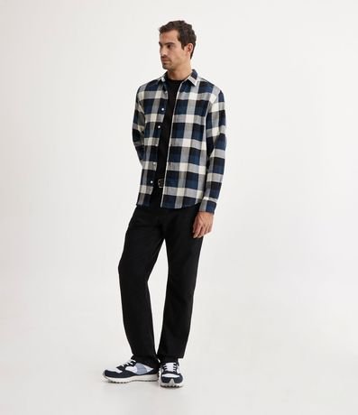 Camisa Comfort en Algodón con Estampado de Cuadros y Mangas Largas 2