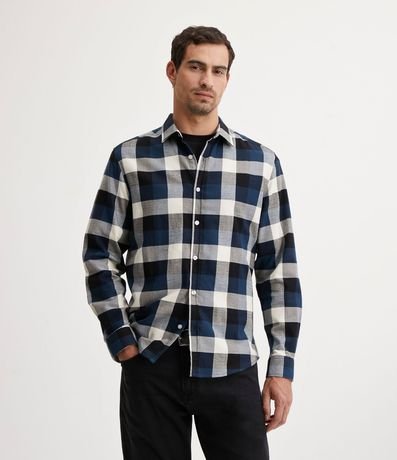 Camisa Comfort en Algodón con Estampado de Cuadros y Mangas Largas 4
