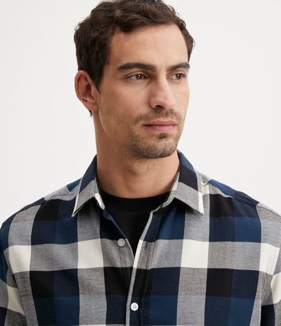 Camisa Comfort en Algodón con Estampado de Cuadros y Mangas Largas 5