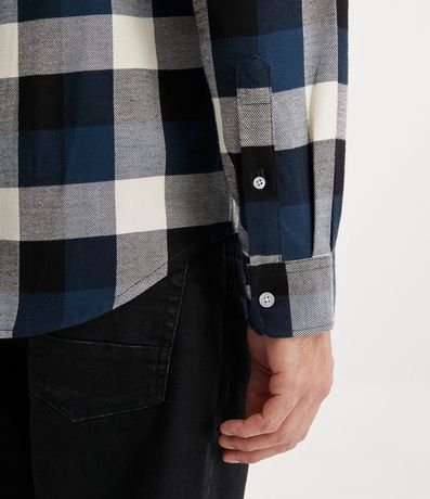 Camisa Comfort en Algodón con Estampado de Cuadros y Mangas Largas 6