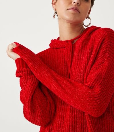 Buzo en Chenille Texturizado con Capucha y Ribana en el Puño 4