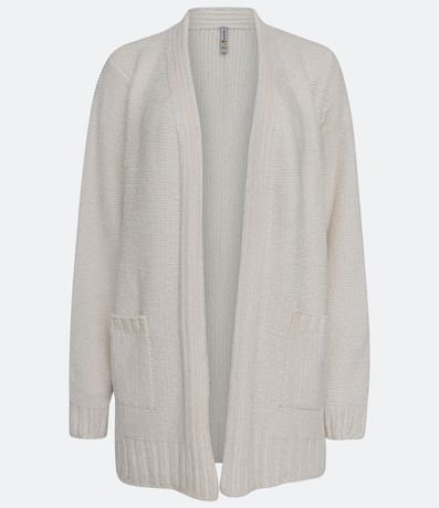 Campera Abierta AlargadA en Chenille Acanelado con Bolsillos 6