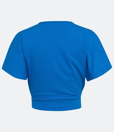 Blusa Corta Lisa en Viscose con Escote en V Transpasado 6