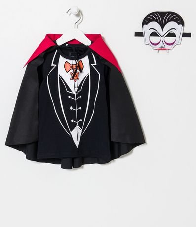 Remera Infantil Disfraz de Drácula con Capa y Máscara - Talle 1 a 5 años 1