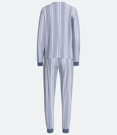 Pijama Largo con Puño en Ribana y Estampado Rayado 7