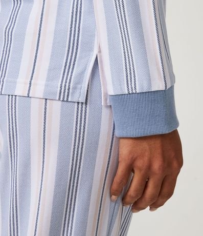 Pijama Largo con Puño en Ribana y Estampado Rayado 5