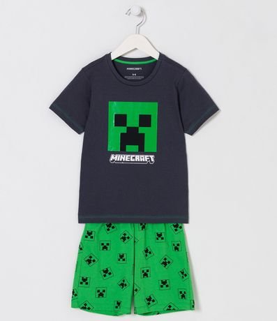 Pijama Corto Infantil Estampado Minecraft - Talle 5 a 14 años 1