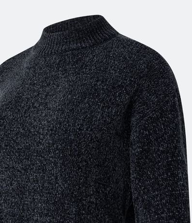 Buzo Suéter en Chenille con Cuello Alto y Ribanas 2