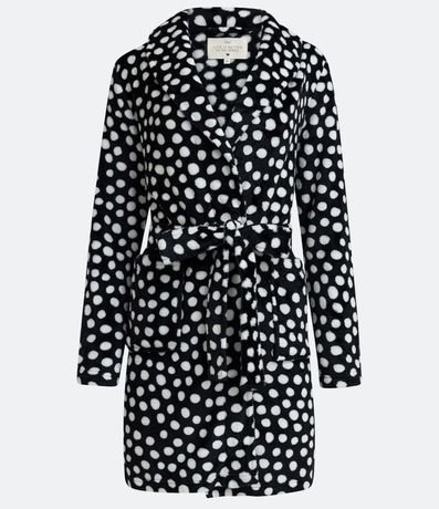 Robot Corto en Fleece Estampado de Lunares 5