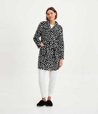 Robot Corto en Fleece Estampado de Lunares 2