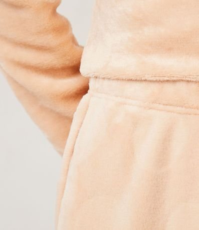Pijama Largo en Fleece con Textura y Bordado Relax 4