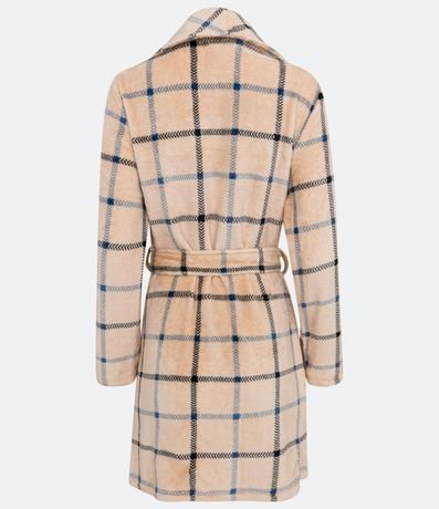 Robot Corto en Fleece con Lazo y Estampado de Cuadros 2