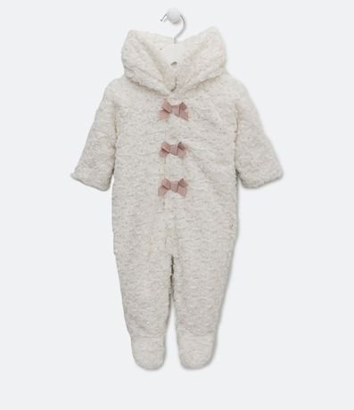 Mono Infantil en Fleece con Textura Capucha y Pies - Talle 0 a 18 meses 1