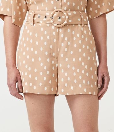 Short con Cinturón Forrado y Estampado de Lunares 2