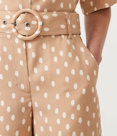 Short con Cinturón Forrado y Estampado de Lunares 4