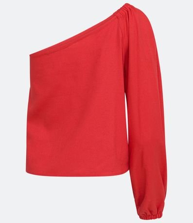 Blusa en Lino con Un Hombro 6