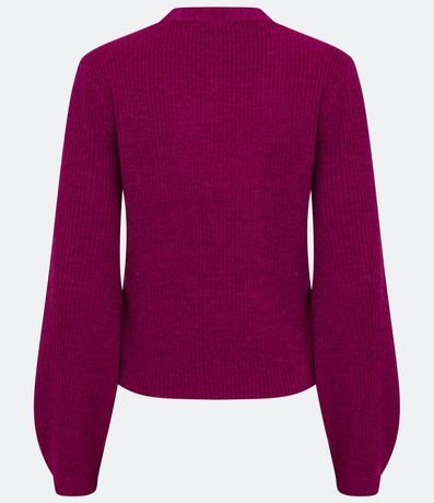 Cardigan en Punto con Hilo Mezclado y Botones Forrados 2