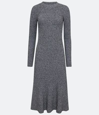 Vestido Midi en Punto con Volado en la Barra 7