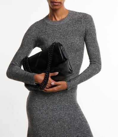 Vestido Midi en Punto con Volado en la Barra 2