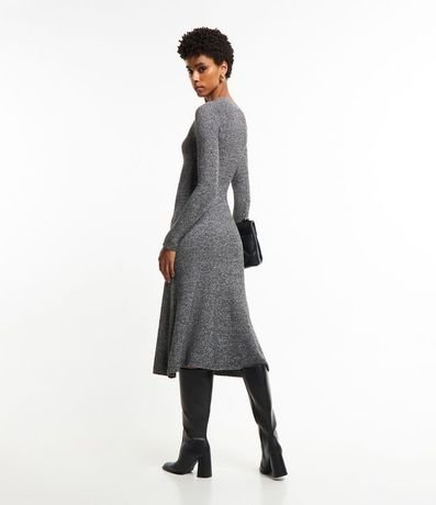 Vestido Midi en Punto con Volado en la Barra 4