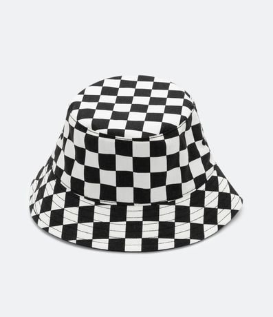 Sombrero Bucket en Algodón con Estampado Cuadrillé 1