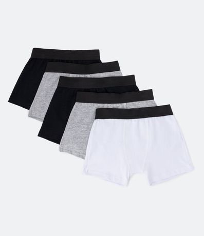 Kit 05 Calzoncillos Boxer Infantiles Basicas - Talle 2 a 14 años 2