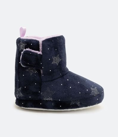 Pantufla Bota Infantil en Fleece con Estrellas de Brillos - Talle 19/20 al 27/28 2