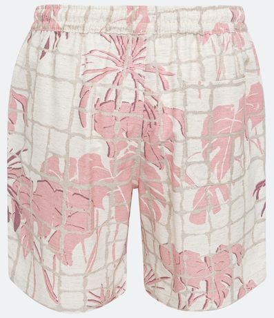 Bermuda en Lino con Cintura Elástica y Estampado Praiana 7