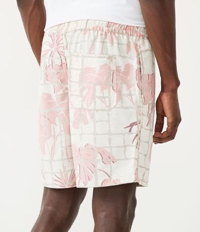 Bermuda en Lino con Cintura Elástica y Estampado Praiana 3