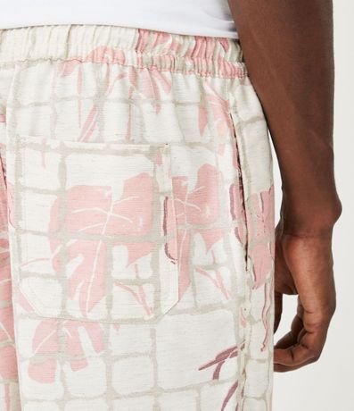 Bermuda en Lino con Cintura Elástica y Estampado Praiana 5
